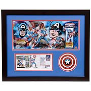 Captain America Framed Lithographgraph with Event Cover